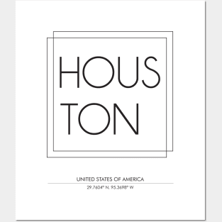 Houston City Minimal Typography 2 Posters and Art